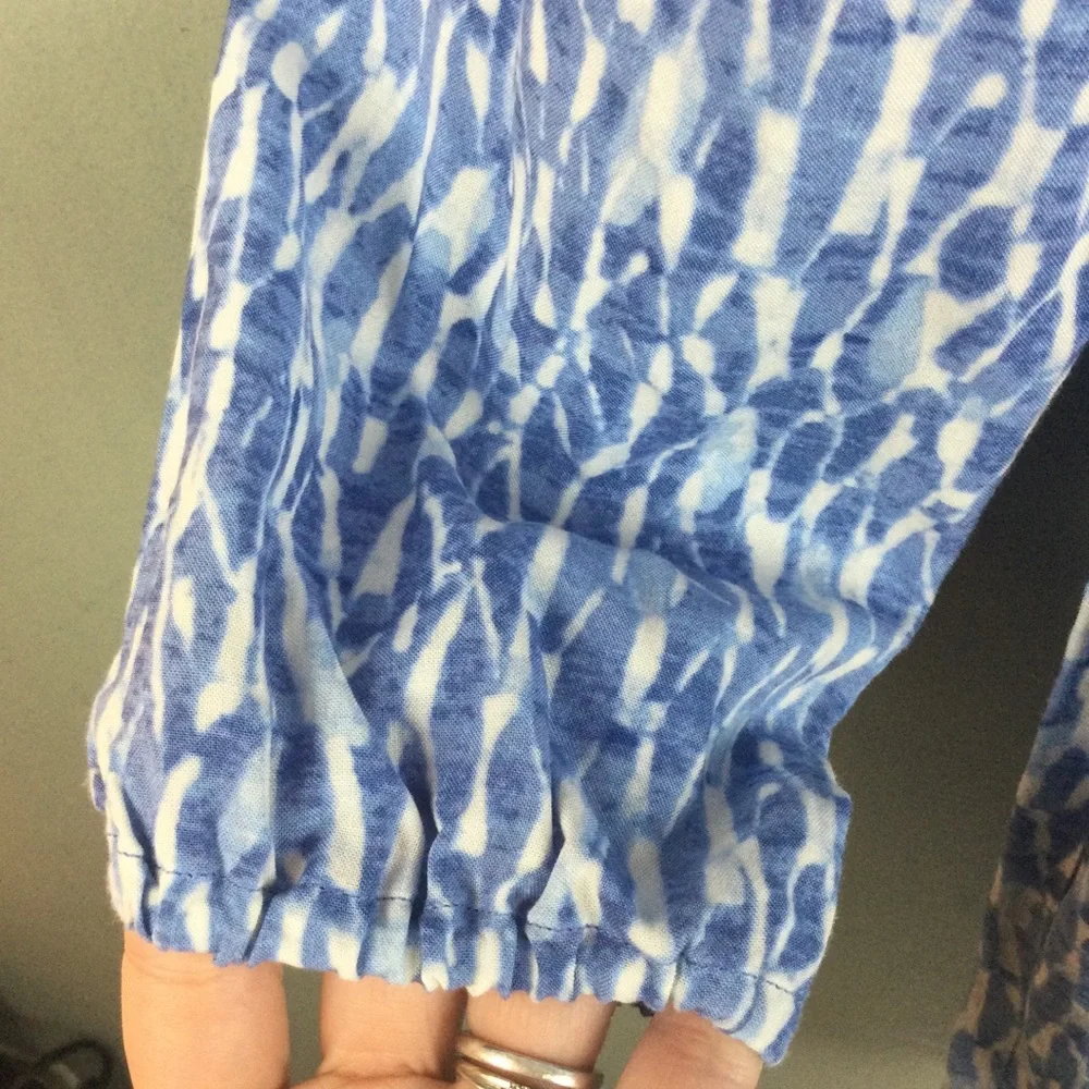 NWT MICHAEL Michael Kors Off-The-Shoulder Ocean Blue Printed Romper Size 4
